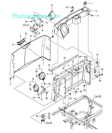 Cột đứng phía trước